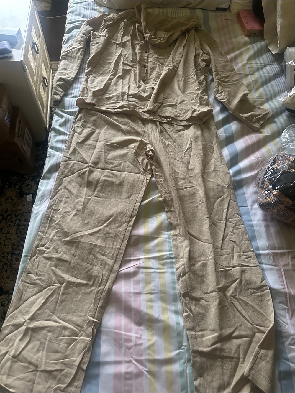 Women's Lightweight Beige Jumpsuit
